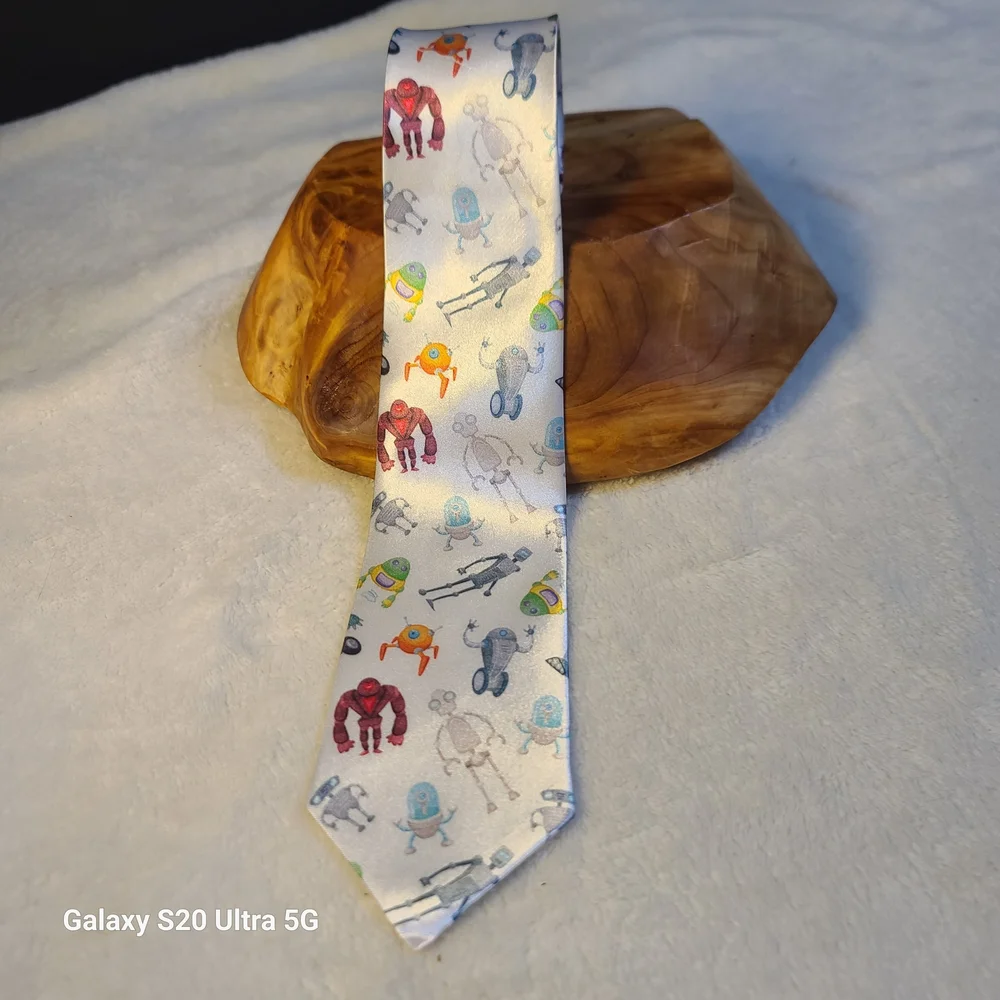 Kids Robot Patterned Tie